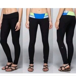 Lululemon Wunder Under Pants Full On Luon Mid Rise Leggings Size 2 Quilt Black